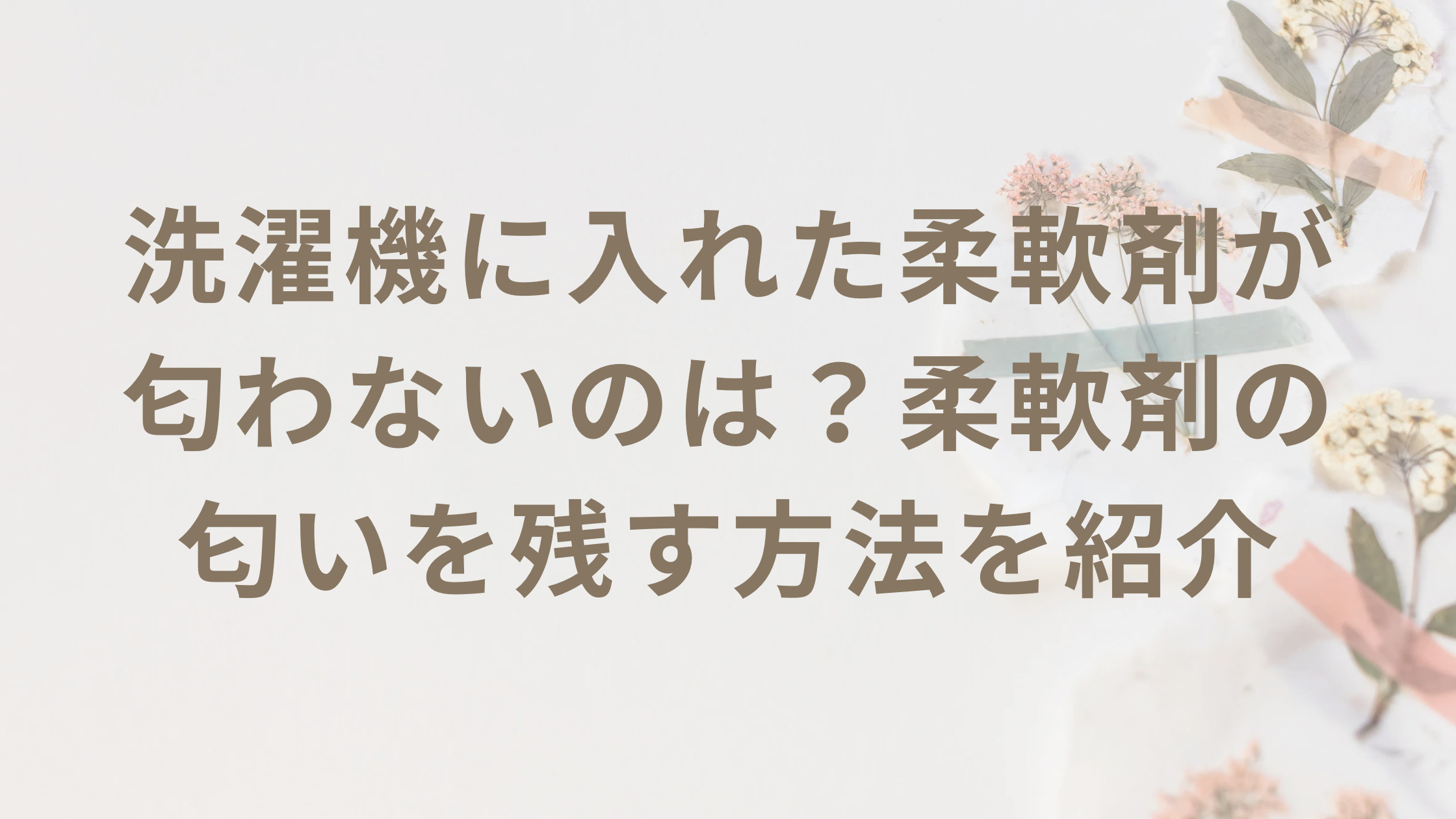 「洗濯機に入れた柔軟剤が匂わないのは？柔軟剤の匂いを残す方法を紹介」のアイキャッチ画像